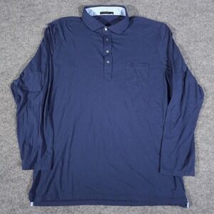 Greyson Shirt Mens XXL Blue Polo Long Sleeve Performance Stretch Golf Casual